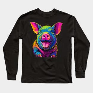 Pot-Bellied Pig Smiling Long Sleeve T-Shirt